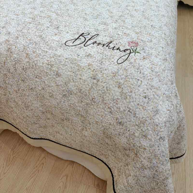 洗莫代玉玑尔天丝床三件套棉绗缝加厚床单可夹机春秋被盖荷叶边夏