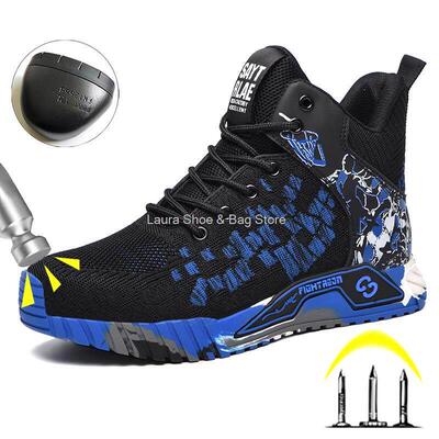 Fashion Safety Shoes For Men Work Sneaker Steel Toe Anti-sta