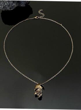 half face skull male necklace mens retro Skeleton jewelry饰
