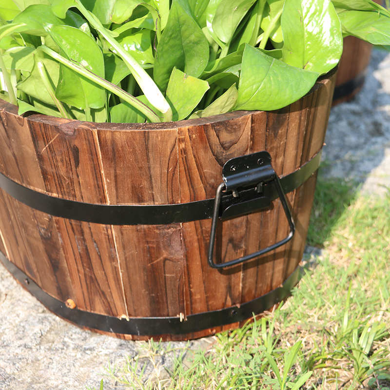 防腐木花箱实木户外庭院碳化花盆长方形种植箱花槽木质种菜绿植盆