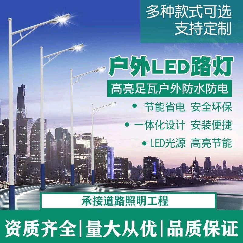 新农村太阳能路灯杆5米6米超亮户外新农村道路社区景观高杆灯市电