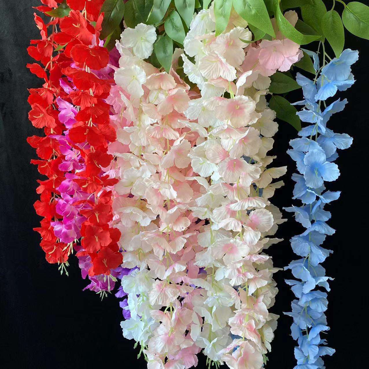 仿真花毛布大豆花紫藤花假花垂吊婚礼堂装饰仿真绢花酒店吊顶装饰