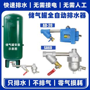 储气罐自动排水器空压机自动疏水排水阀放水阀大排量零气损耗SA6D