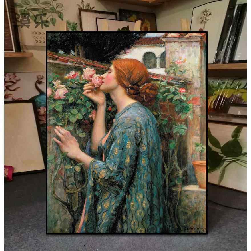溪乐玫瑰灵魂主义古典别墅装饰画卧室挂画意大利客厅北欧世界名画