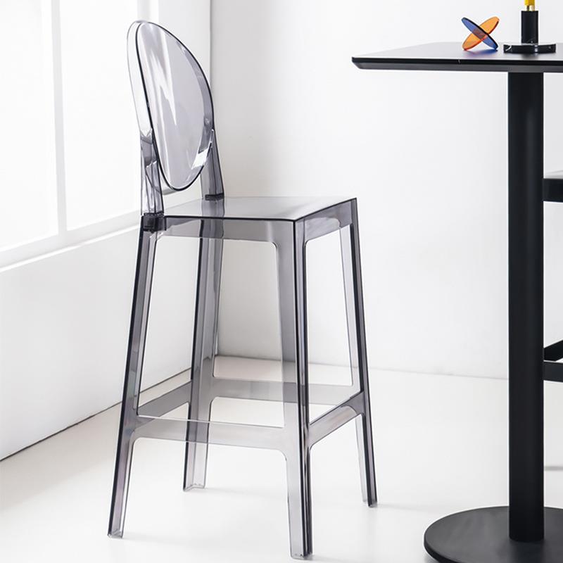 北欧网红透明吧凳欧式高脚凳魔鬼吧椅亚克力简约水晶椅幽灵吧台椅