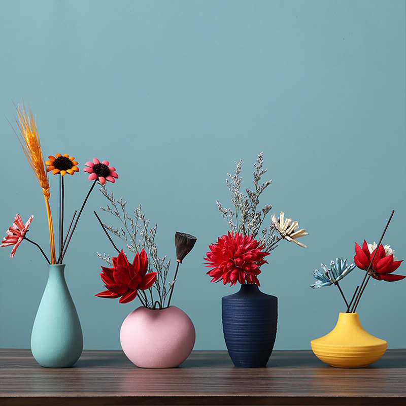 客厅插花创意陶瓷小花瓶北欧轻奢干花装饰品摆件家居餐桌面摆霆晟,家居饰品,花瓶,淘宝优惠券,粉丝福利购,淘宝优惠卷
