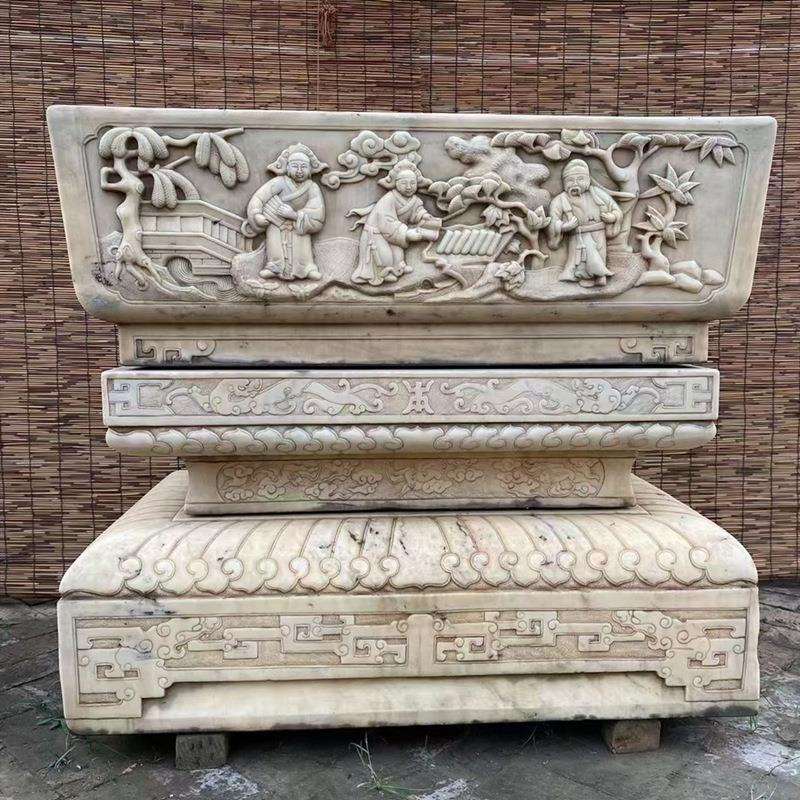 石雕仿古鱼缸青石花盆仿古水缸石盆庭院石缸石头缸养鱼种花