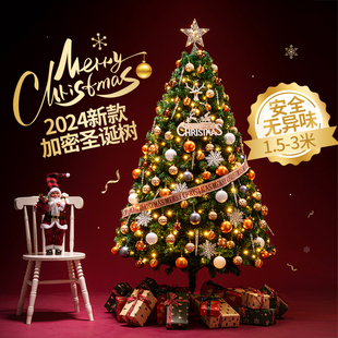 家用圣诞节装 圣诞树2024新款 饰品ins风大型高级网红场景布置加密