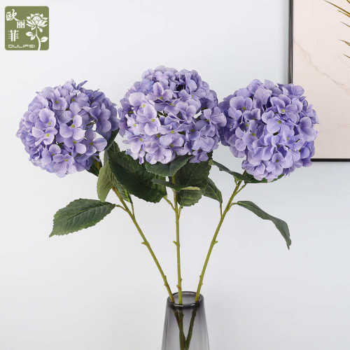 欧丽菲单支大绣球仿真花 室内落地装饰花 仿真绣球花婚庆陆引绢花