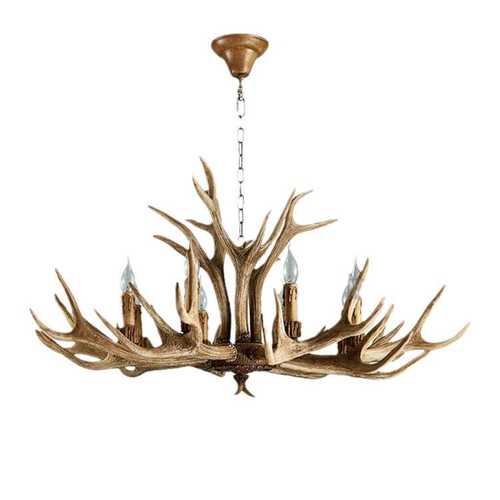 鹿角灯美式复古客厅餐厅吊灯北欧创意书房卧室民宿小木屋装饰吊灯