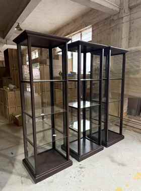 美式酒柜客厅单门靠墙放酒柜玻璃中式商用家用储物红酒柜展示柜子