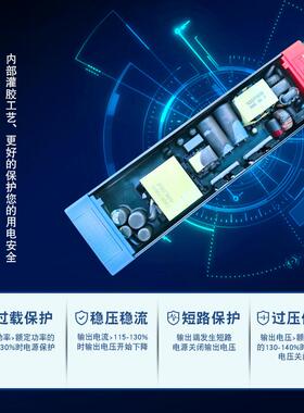 半灌胶静音宽电压变压器输入110v-265v转DC24V12Vled灯带开关电源