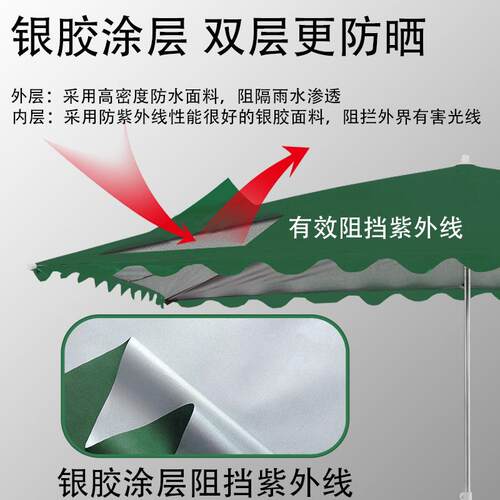 境2×1.5米斜伞院阳长方形大雨伞庭伞户跨外遮伞摆190摊商用防太