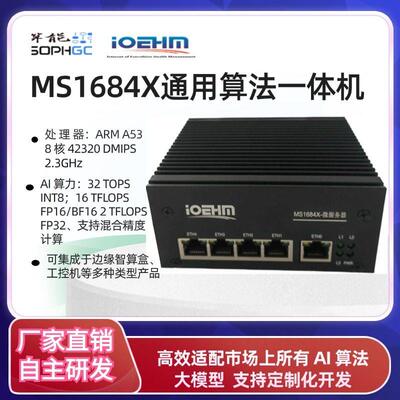 1684X计算盒32T大模型私有化部署国产化SDK算能BM1684X 五网口
