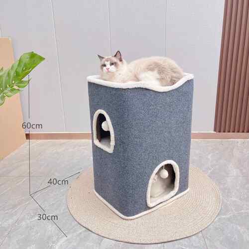 高档季保暖窝猫架子剑麻桶猫爬架猫一窝体冬季猫窝猫封闭式双冬层