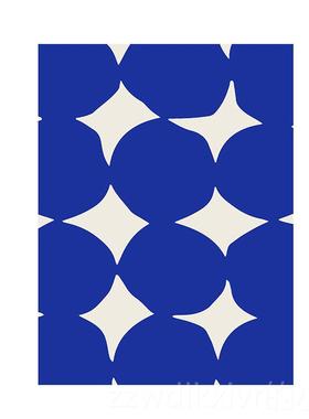 新款Yve室sKlein克莱因复蓝|蓝色古花装饰画画艺术大师工作壁卧室