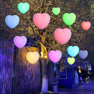 爱心小夜灯寝室护眼柔光氛围感卧室床头USB充电遥控台灯摆件