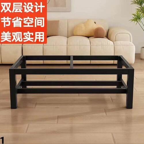 茶几支架双层置物茶几底座家用办公桌架加厚加固客厅直脚桌腿