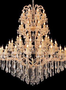 欧式别墅客厅灯餐厅酒大吊TS-9080复式挑空水晶吊灯华楼梯长吊楼