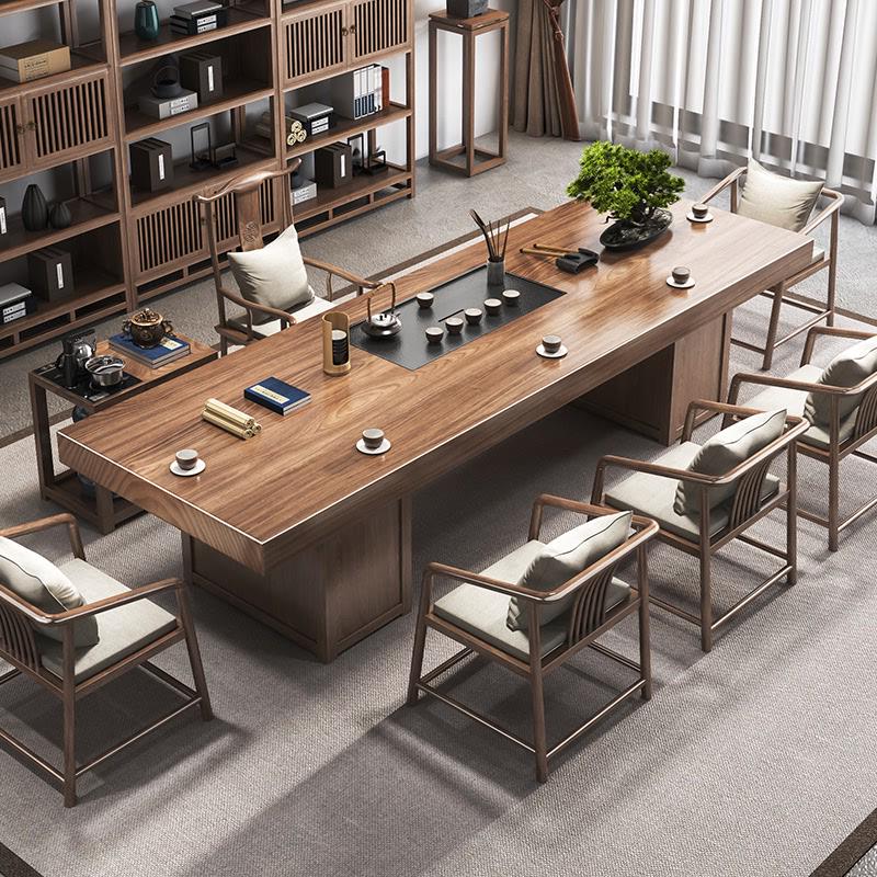 实木大板茶桌椅组合茶几客厅家用2023新款泡茶桌茶道套装茶台一体