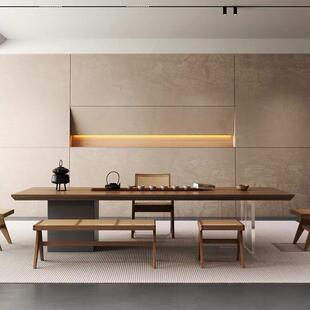 实合木茶椅组合实藤编NOE椅子组室洽谈茶茶台办公木室泡茶桌