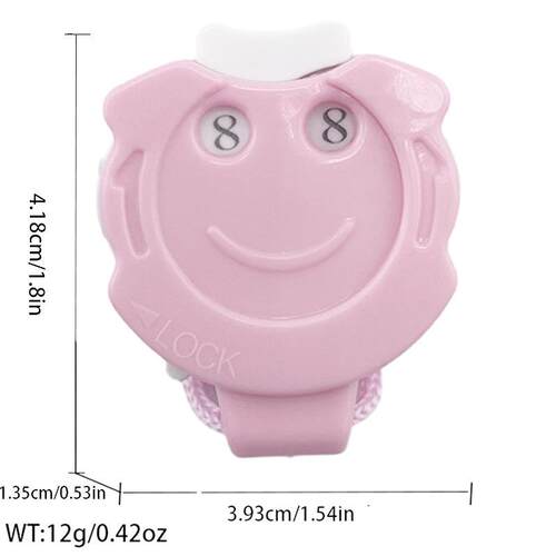 编织工具 织毛衣手动记行器计数器 卡通笑脸按钮带挂绳记数器