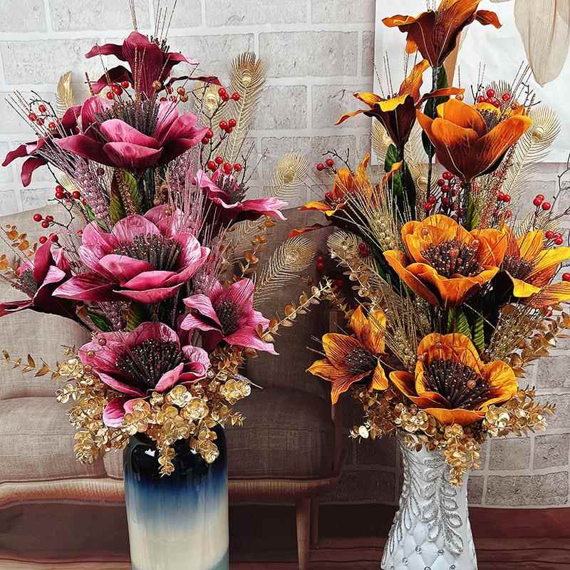 欧花式假F78J679S花堂新款插花家客居厅落地摆放酒店装饰大摆件