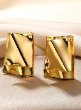 Fashion Heart Geometric Earrings For Women Gold Color