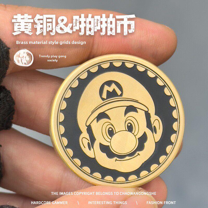 edc解压玩具啪啪币黄铜磁力推牌金属把玩件手指尖陀螺旋转黑科技