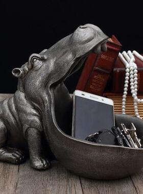 纳美式复古创意收摆件品放438欧式入门玄关鞋柜上摆饰钥匙家居饰