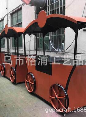 高档金属花车货架可移动花车展示架售货车小推车可移动小吃车