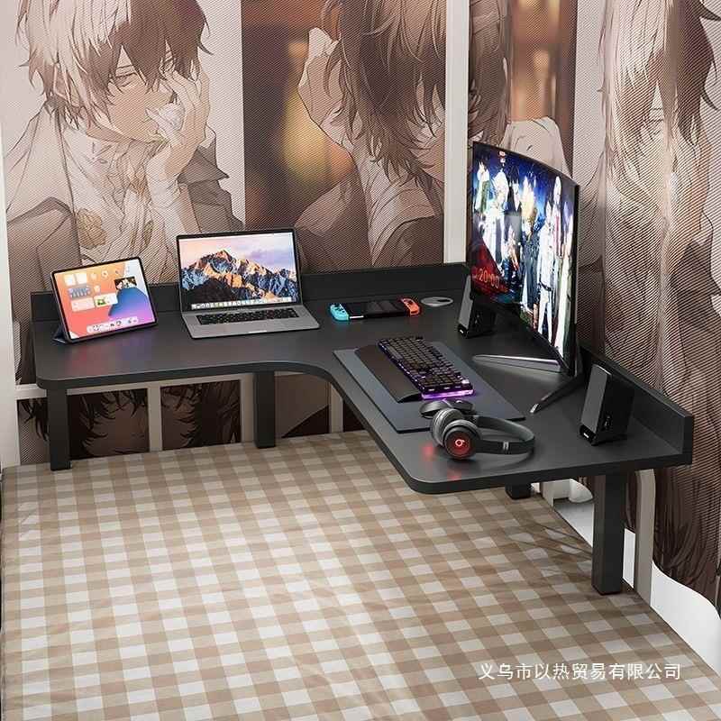 床上转角书桌台式办公桌宿舍上下铺懒人电脑桌家l型床上桌上铺