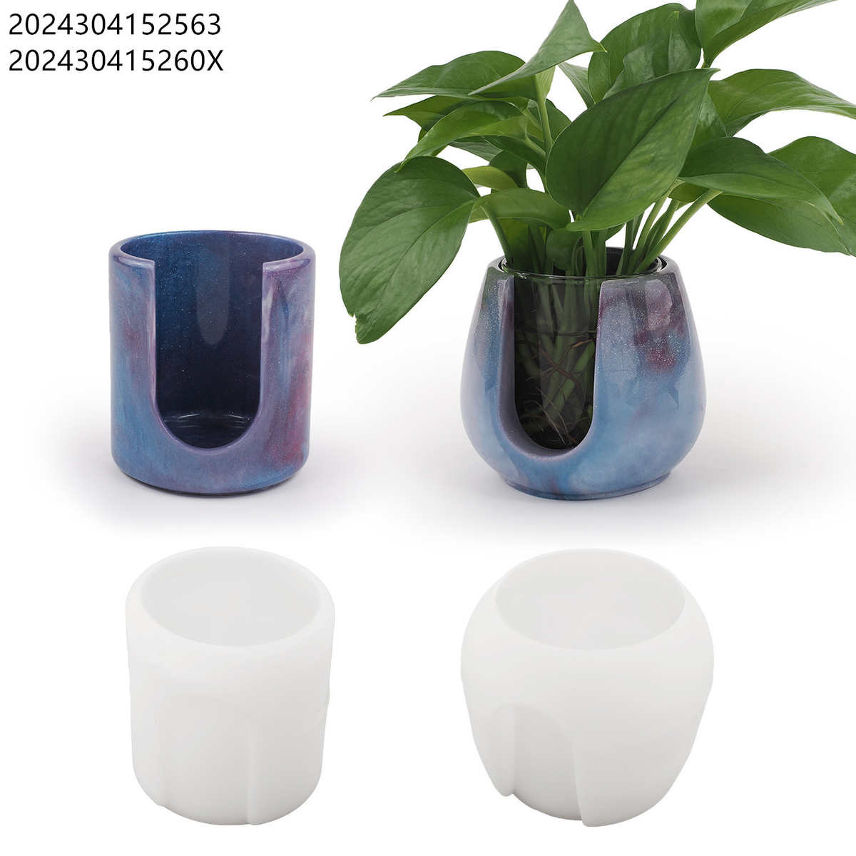 diy水晶滴胶环氧树脂水培植物花盆镜面硅胶模具