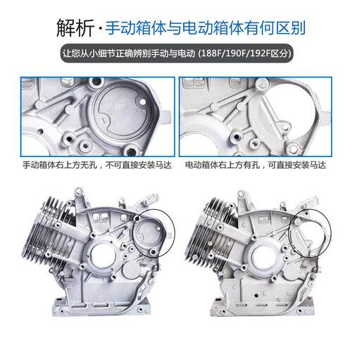 汽油发电机曲轴箱体总成缸体缸套活塞环连杆168F手动改电启动配件