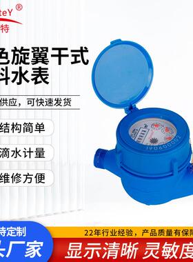 跨境贸易蓝色R160旋翼干式多流尼龙塑料水表出租屋水表仪器DN15
