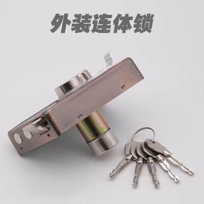 9219连身锁简易锁外装门锁老式防盗门锁地下室门锁储藏间门锁