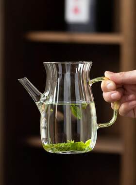 璃享绿茶玻璃茶壶侧把小容量泡茶器带过滤公杯执壶高档茶具礼品