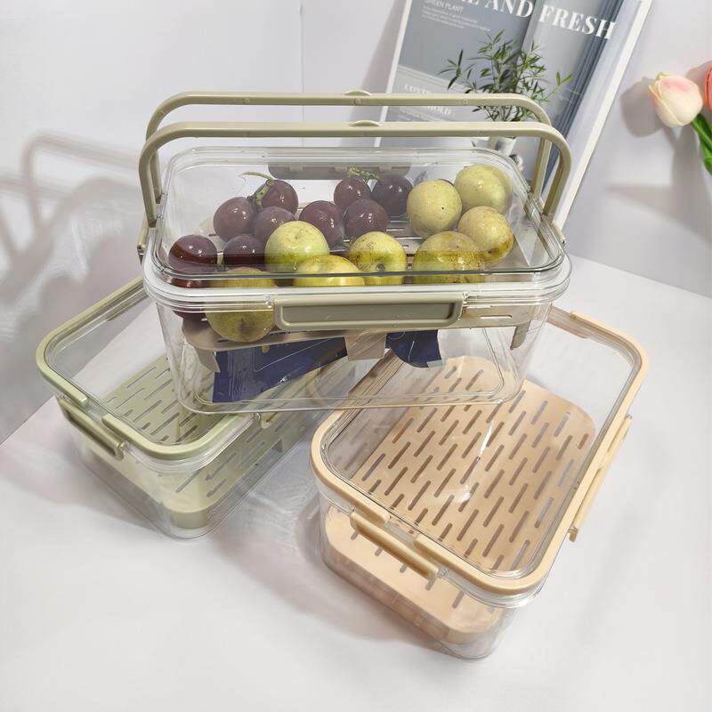 野餐户外手提冷藏保鲜盒自带冰盒便携移动小冰箱便当盒装水果蔬菜