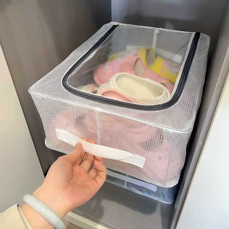 透明可折叠衣物收纳箱免安装床底衣橱鞋盒整理箱防尘防潮收纳袋