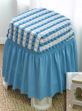 塑料凳子套罩通用正方形方凳防滑椅套家用加厚弹力裙边铁艺圆凳套