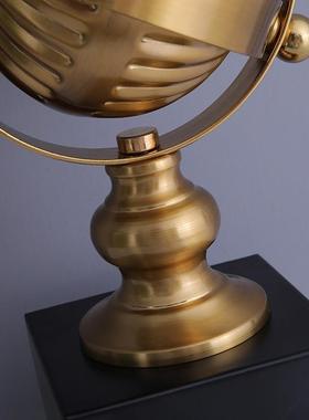 金属地球仪件酒柜装品书柜玄关摆饰电8798镀创意饰品办公室摆设