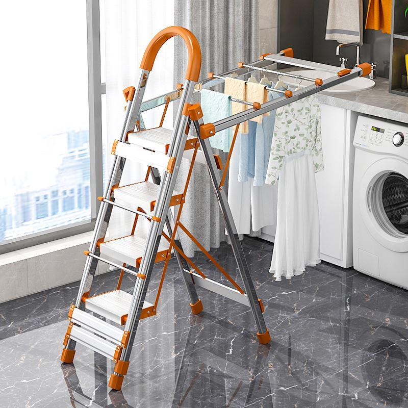 梯子晾衣架两用室内家用可折叠伸缩多功能不锈钢楼梯铝合金人字梯