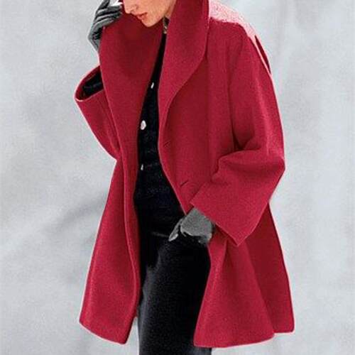 Double sided women's hooded woolen coat
