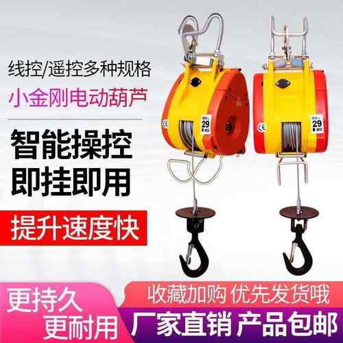 小金刚电升动葫型芦220v小吊家用小型降遥机控便RDF携式钢丝绳电