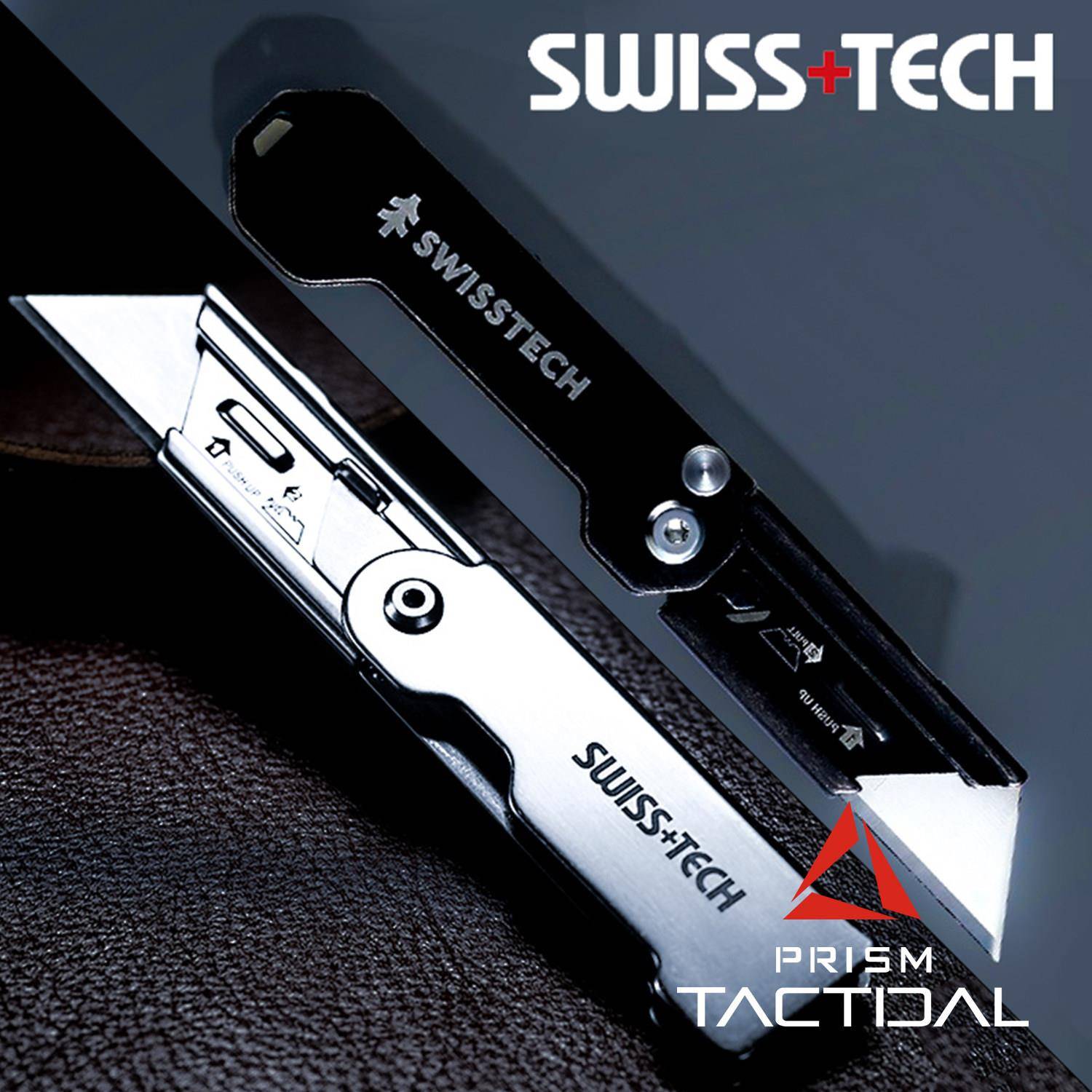 瑞士科技SWISS+TECH 快开全钢折叠美工刀快递开箱刀裁纸刀割刀片