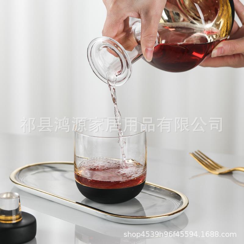 玻现货水晶璃威士忌酒忌具套装家用渐变祁烟熏D0019县条纹威士酒
