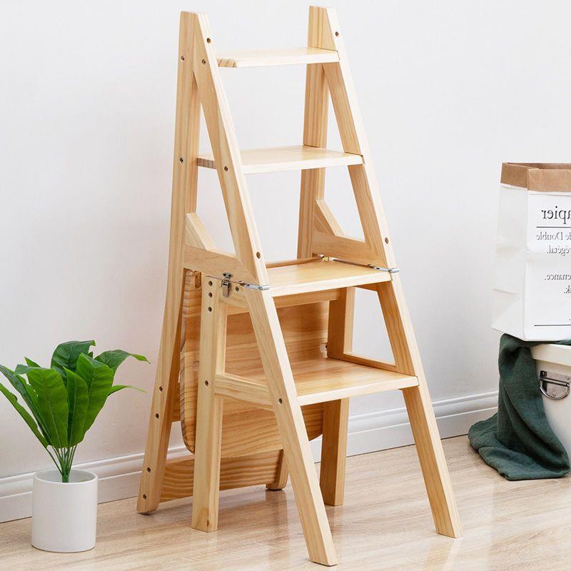 家用NPLbUsy0梯子实木折楼叠梯椅凳两用椅子室内登高子踏板梯多能