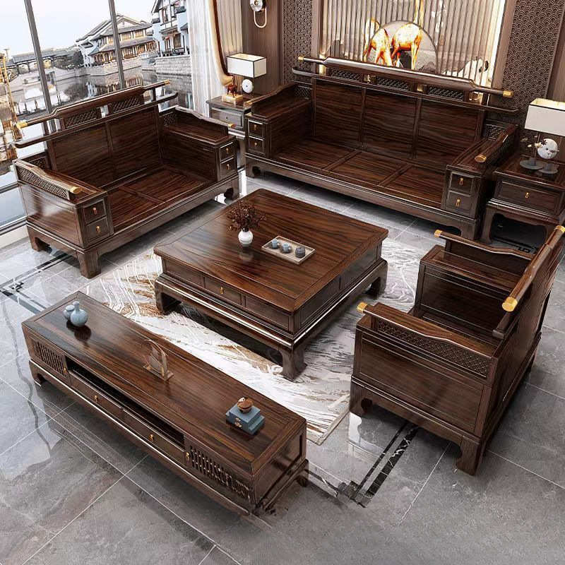 古典中式乌沙发新仿古大小组合冬夏实木别墅两用红木家具金木户型