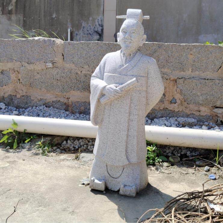 石雕古代人物孙思邈雕像芝麻白华佗张仲景雕刻花岗岩四大神医像