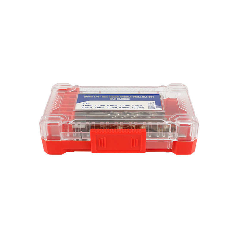 爆款10PC六角柄含钴麻花钻高硬度金属不锈钢开孔麻花钻头组合套装